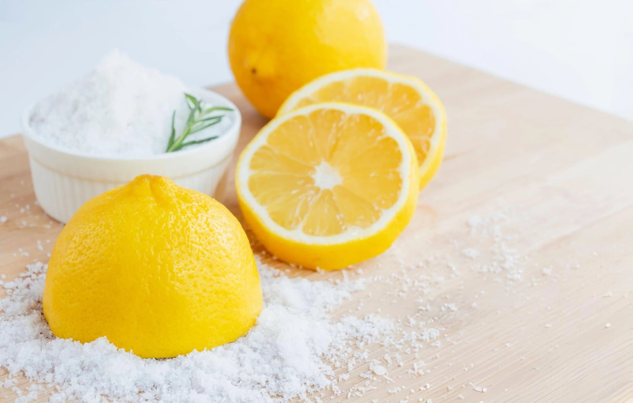 Lemon and salt scrub