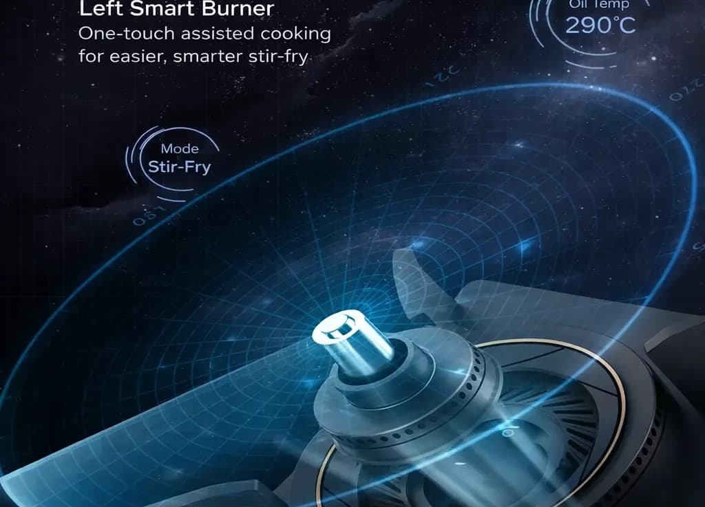 The C836G smart burner sensor reading a pan at 290°C