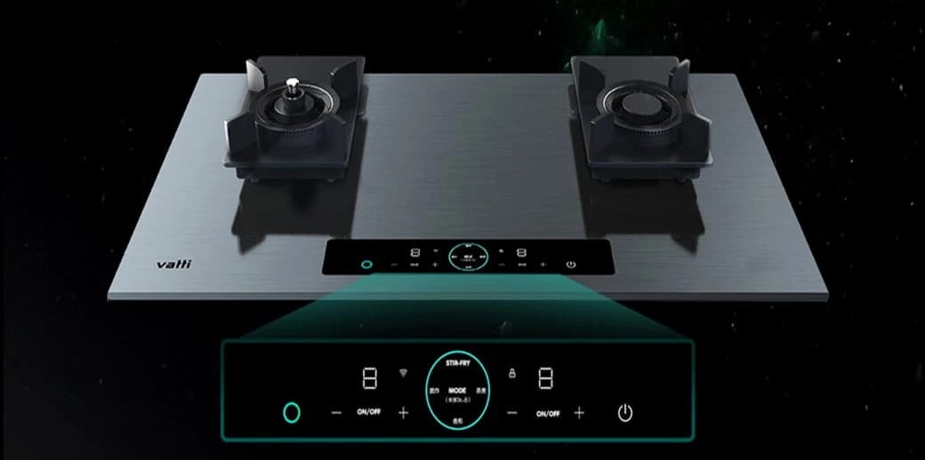 The C861G touch control strip lit under the glass