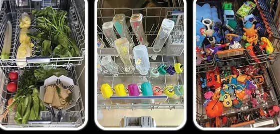 Vegetables, feeding bottles and toys, each loaded in the DWBB7