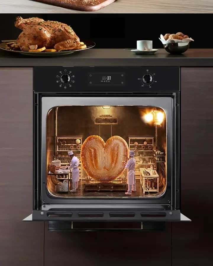 The 07559 air-fryer oven built into a kitchen column
