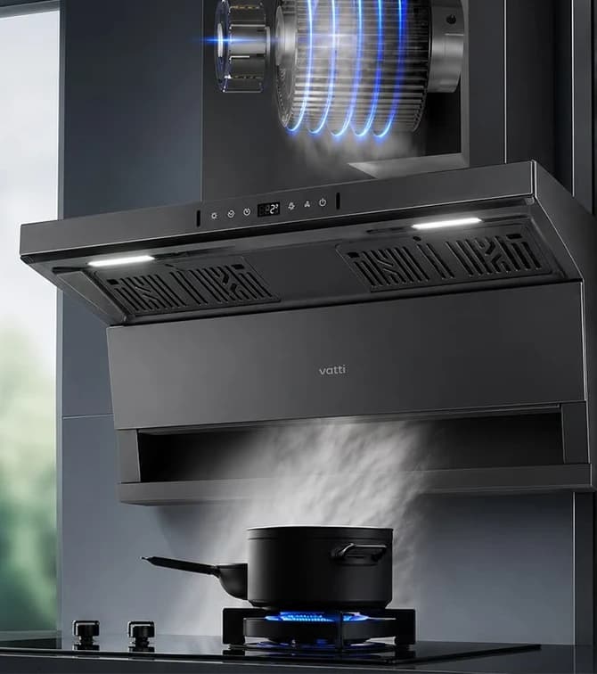 Airflow drawn through the V917 body and out of the duct