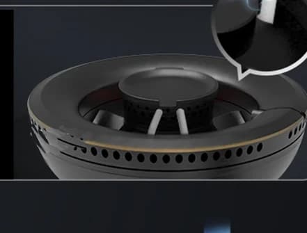 The C823G burner head and its igniter
