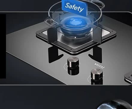 The C823G burner lit, with its safety device marked