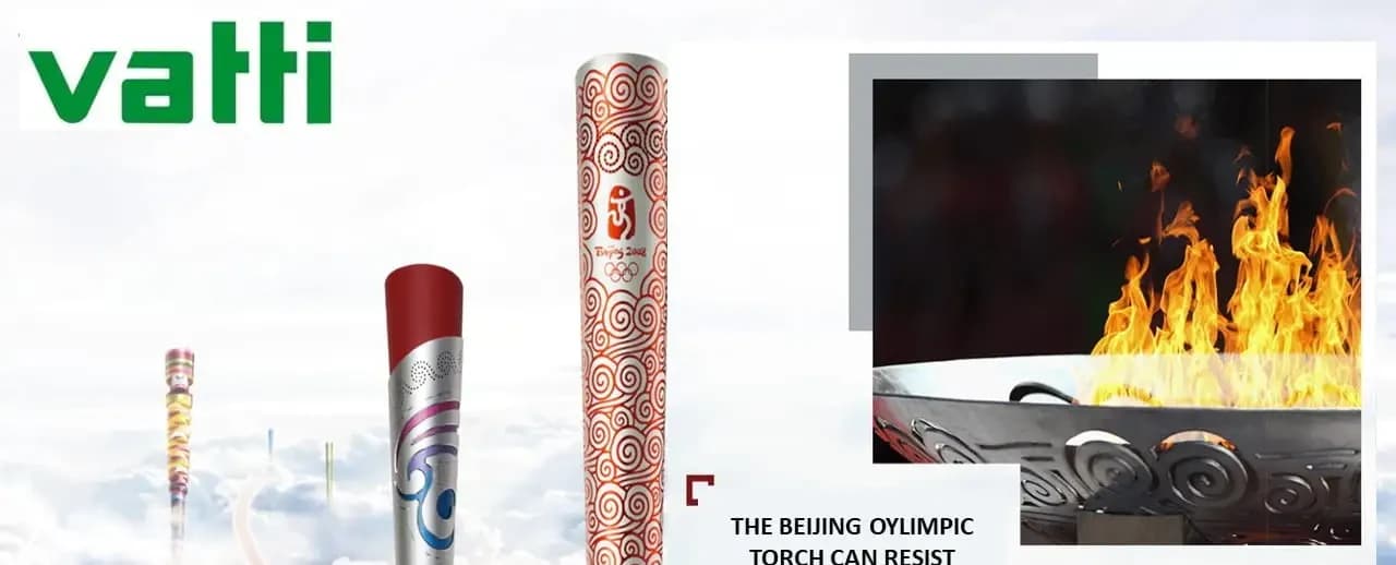 The Beijing Olympic torch beside the M822G burner